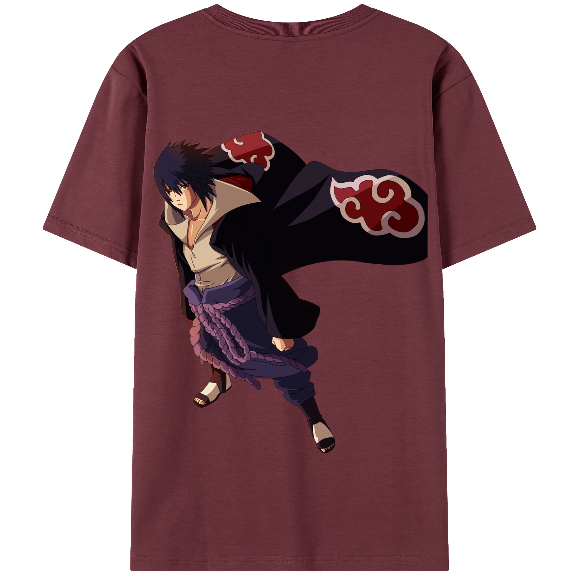 （画像用） NARUTO -ナルト- うちは サスケ Uchiha Sasuke 綿100％半袖Tシャツ（背面プリント）